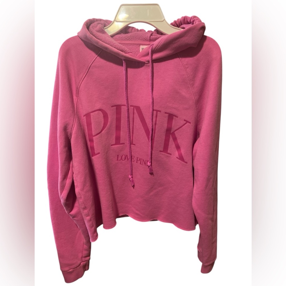 Pink Victoria’s Secret Cropped Hoodie Size Medium